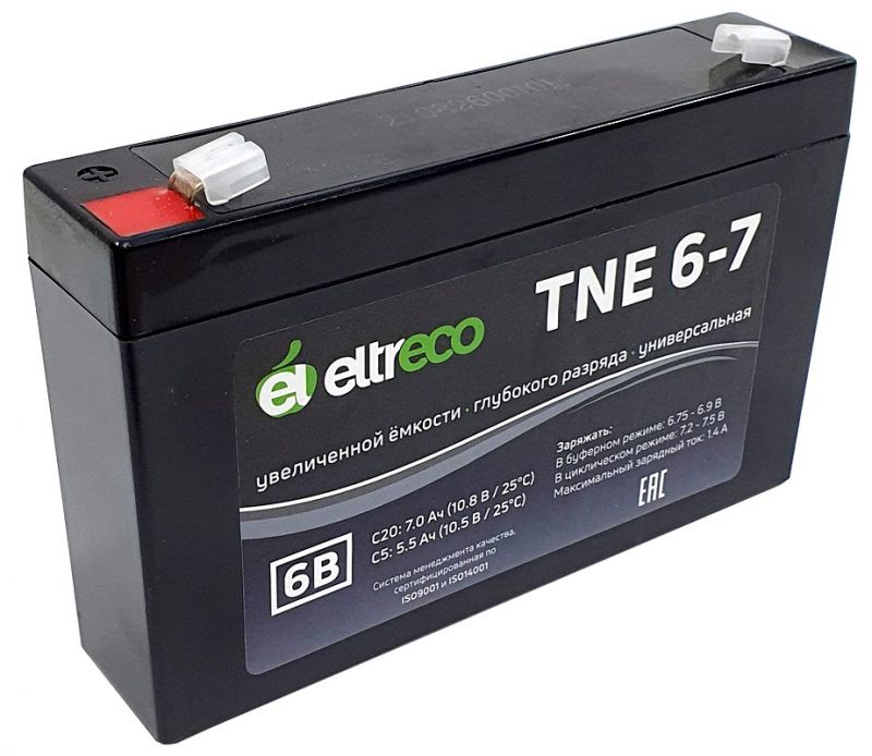 Тяговый аккумулятор Eltreco TNE6-7 (6V7A/H C20)